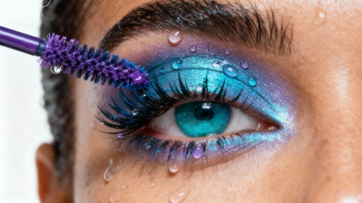 Shimmer mascara application example