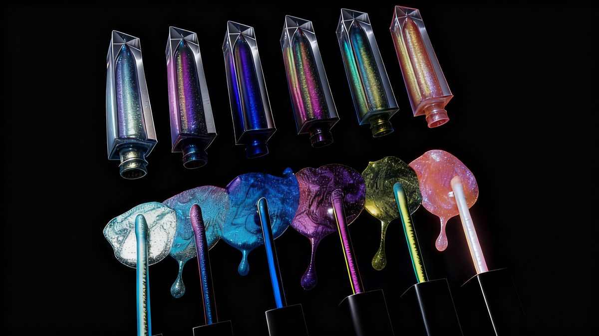 Lip gloss color swatch tubes example